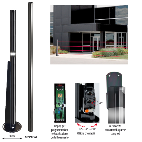 Single column Outdoor infrared optics adjustable complete base - DIGITAL 100 WL